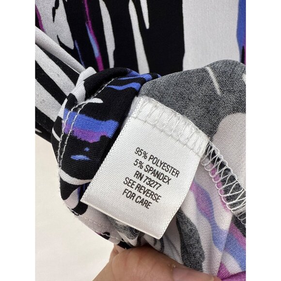 Dana Buchman Sleeveless Cowl Neck Blouse S Multicolor Abstract Stretch Top - Picture 5 of 6